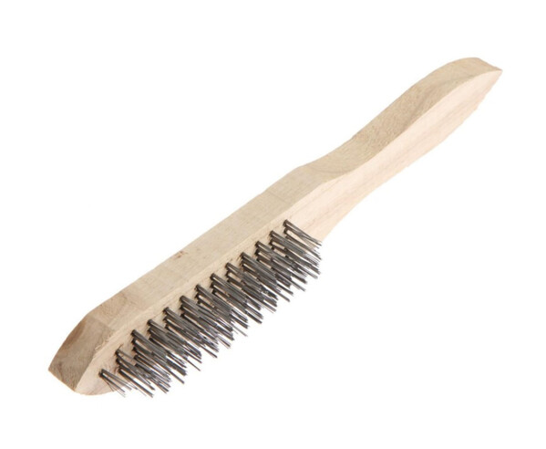 Щетка металлическая ручная ЛОМ, деревянная рукоятка, 5-рядная 3467302