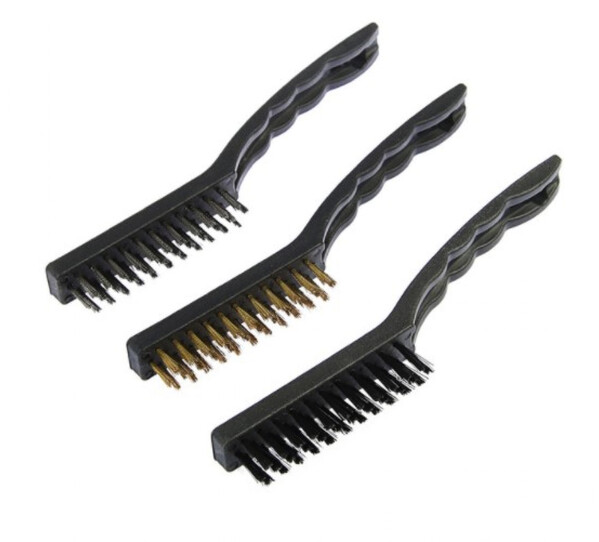 Набор щеток металлических ручных ТУНДРА, пластиковые рукоятки, большие, 3 шт. 1032388