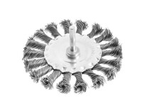 Щетка металлическая для дрели ТУНДРА, со шпилькой, крученая проволока, плоская, 100 мм 2768005
