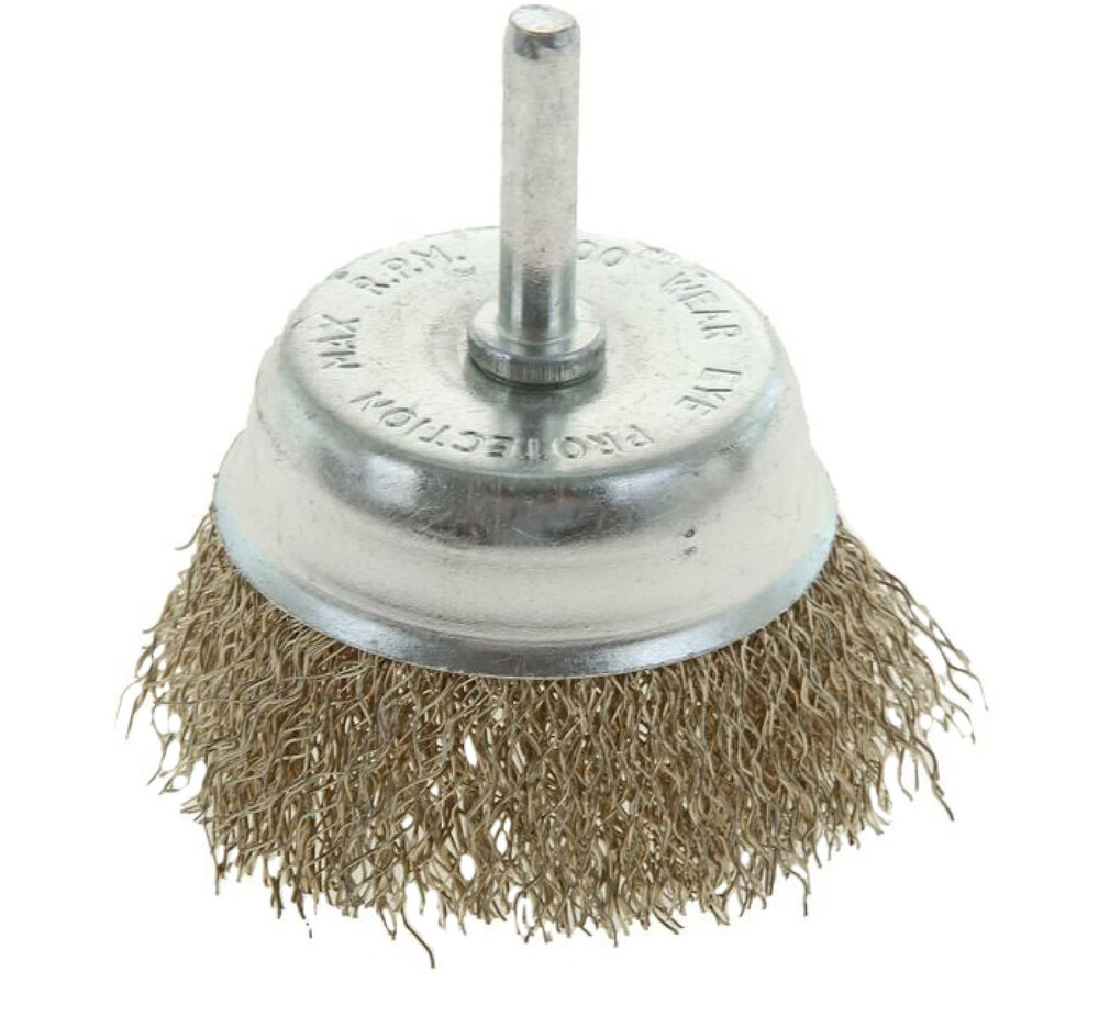 Щетка металлическая для дрели ТУНДРА, со шпилькой, "чашка", 65 мм 1032350