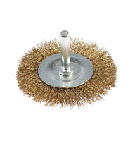 Щетка металлическая для дрели ТУНДРА, со шпилькой, плоская, 65 мм 1032376