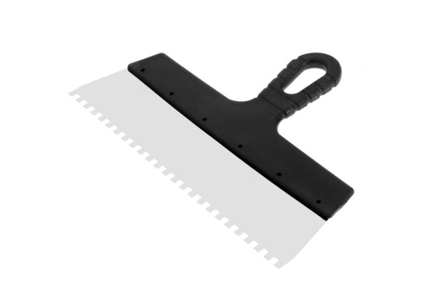 Шпатель зубчатый ЛОМ, 300 мм, зуб 6 мм, нержавеющая сталь 5386210