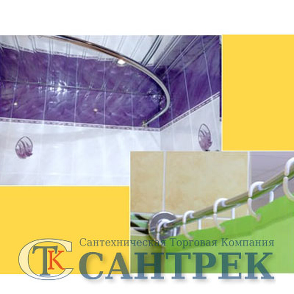 Карниз д/ванной нержавейка Дуга 1,6м х 1,6м (труба: 25х1 (мм) Распродажа