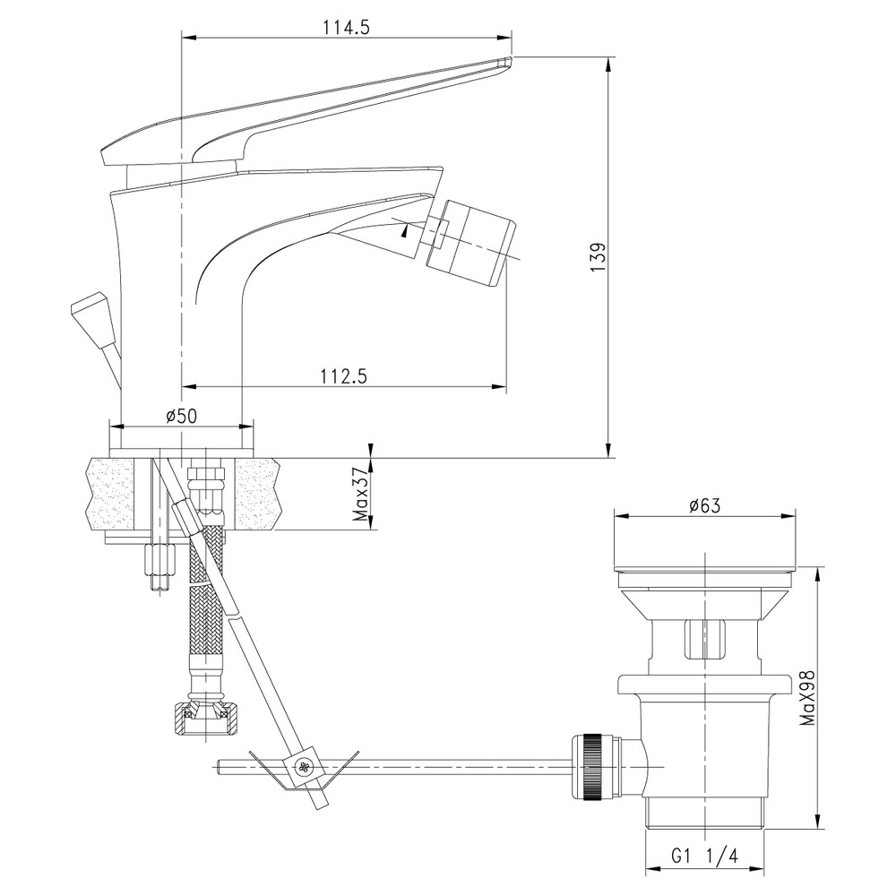 LM5908CW Allegro Смеситель для биде, хром/белый LEMARK