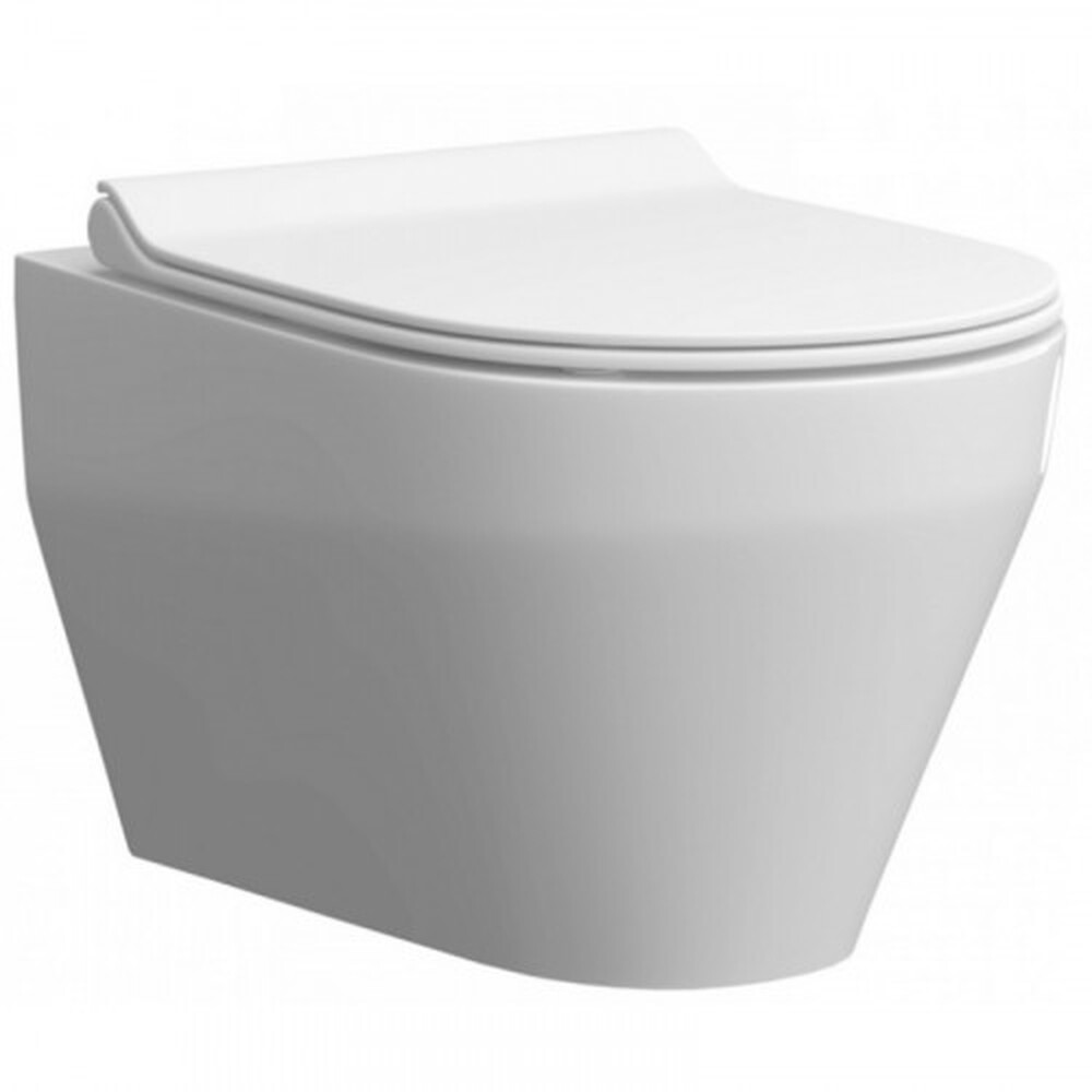 Унитаз подвесной "БАРИ НОВА" SLIM БЕЗОБОДКОВЫЙ МЛ Белый (сид.дюроМульти-Лифт, легкосъемное) КЕРАМИН 466116