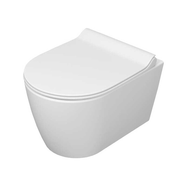 Унитаз подвесной "ТРЕНТ" SLIM БЕЗОБОДКОВЫЙ МЛ Белый (сид.дюроМульти-Лифт, легкосъемное) КЕРАМИН 466117