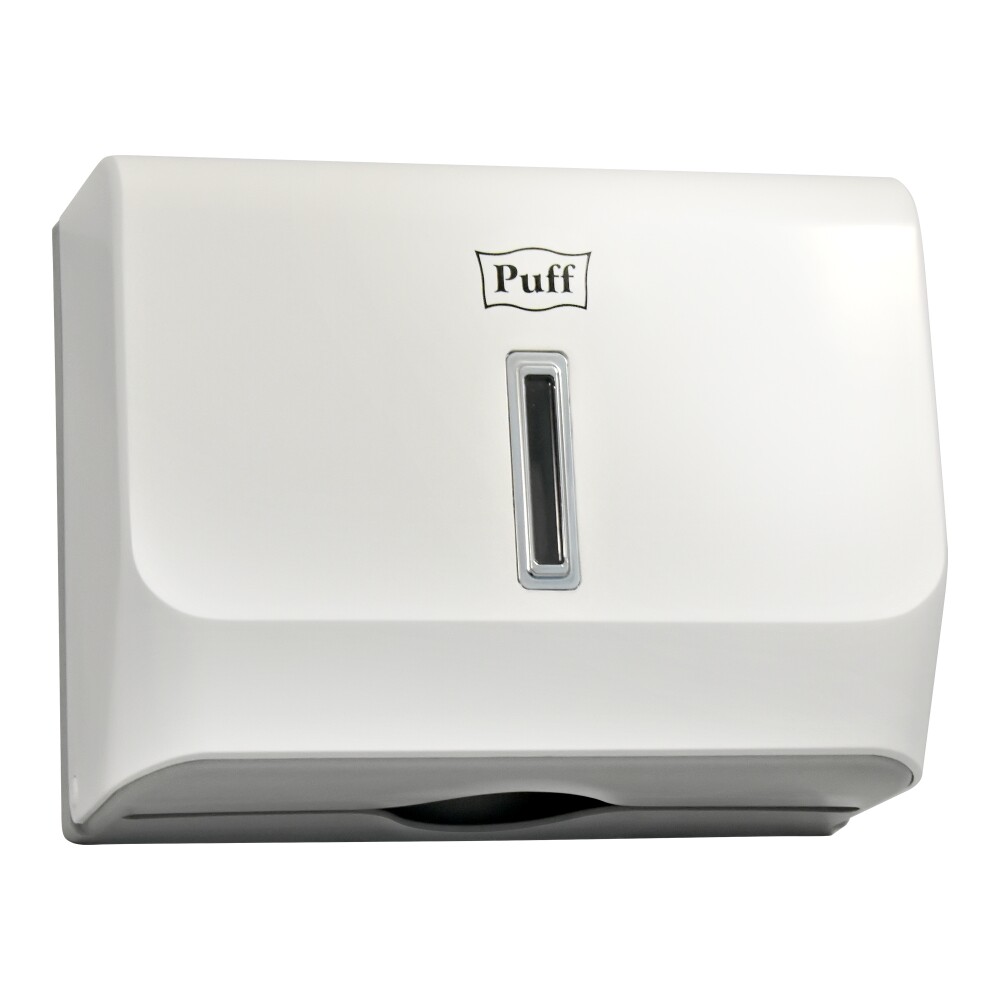 Диспенсер бумажных полотенец Puff-5130 пластик, БЕЛЫЙ, для листов Z и V сложения  