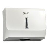 Диспенсер бумажных полотенец Puff-5130 пластик, БЕЛЫЙ, для листов Z и V сложения  
