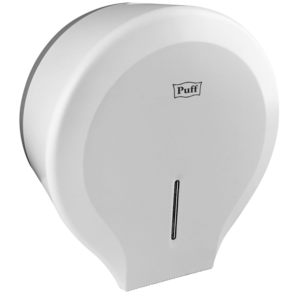 Диспенсер для туалетной бумаги Puff-7130 пластик, БЕЛЫЙ, втулка не менее 45мм, диаметр рулона 24см 