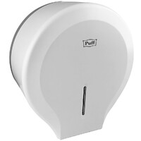 Диспенсер для туалетной бумаги Puff-7130 пластик, БЕЛЫЙ, втулка не менее 45мм, диаметр рулона 24см 