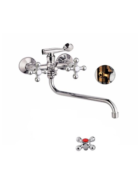 Смеситель Ванна Lemen 1/2 м/к Крест (22471)