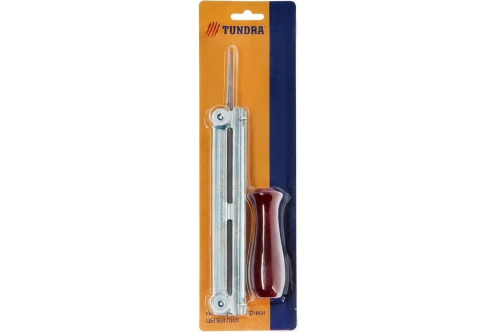 Набор для заточки цепей пил ТУНДРА, шаг 3/8", паз 1.5 мм, напильник 4.8 мм, плашка 7067282