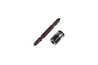 Бита двухсторонняя ТУНДРА, сталь S2, круглый магнитный фиксатор, PH2 х 65 мм 4617853