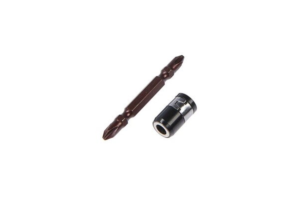 Бита двухсторонняя ТУНДРА, сталь S2, круглый магнитный фиксатор, PH2 х 65 мм 4617853