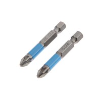 Биты ТУНДРА, намагниченные, сталь S2, PZ2 х 50 мм, 2 шт. 7338377