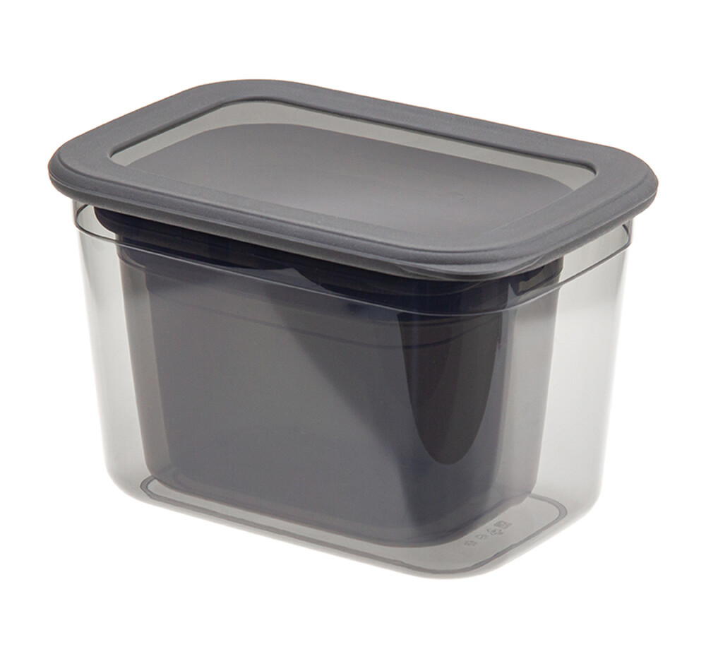 Набор ёмкостей для продуктов РЕСПЕКТ (0,8л+1,3л+2,3л) графитовый ("М-пластика") (М 1265)