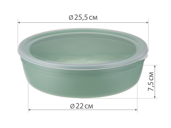 Миска 2,8 л с крышкой цв.микс (М-Пластика) (М1303)