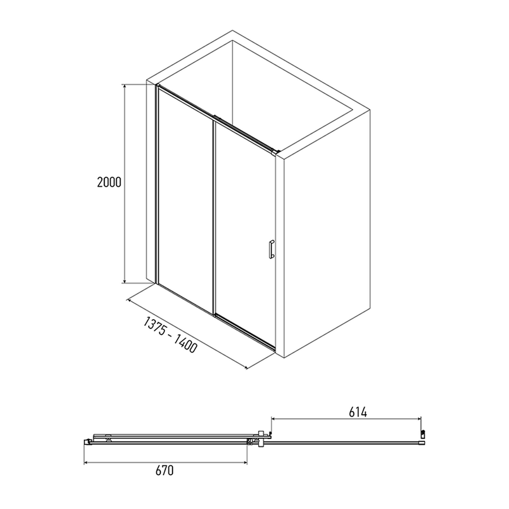 Дверь в нишу ALEX BAITLER AB61С140 (1400*2000)