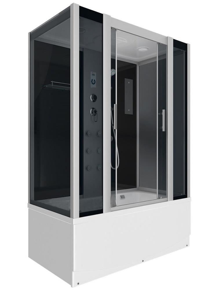 Душевой  бокс ER4515TP-C4-RUS  1480*800*2150см,зад.стенка чер.стекло тон 4 мм выс. под.г/м проф.хром. 4к.ER4515TP-C4-RUS	