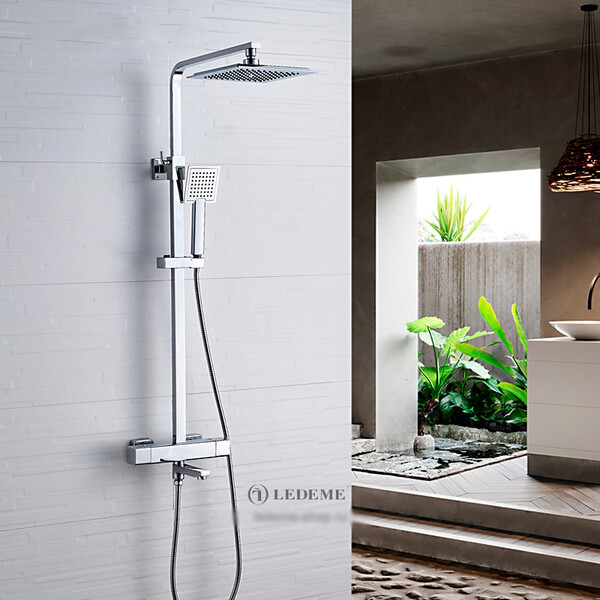 2424 Душевая система LEDEME с термостатическим смесителем и троп душем