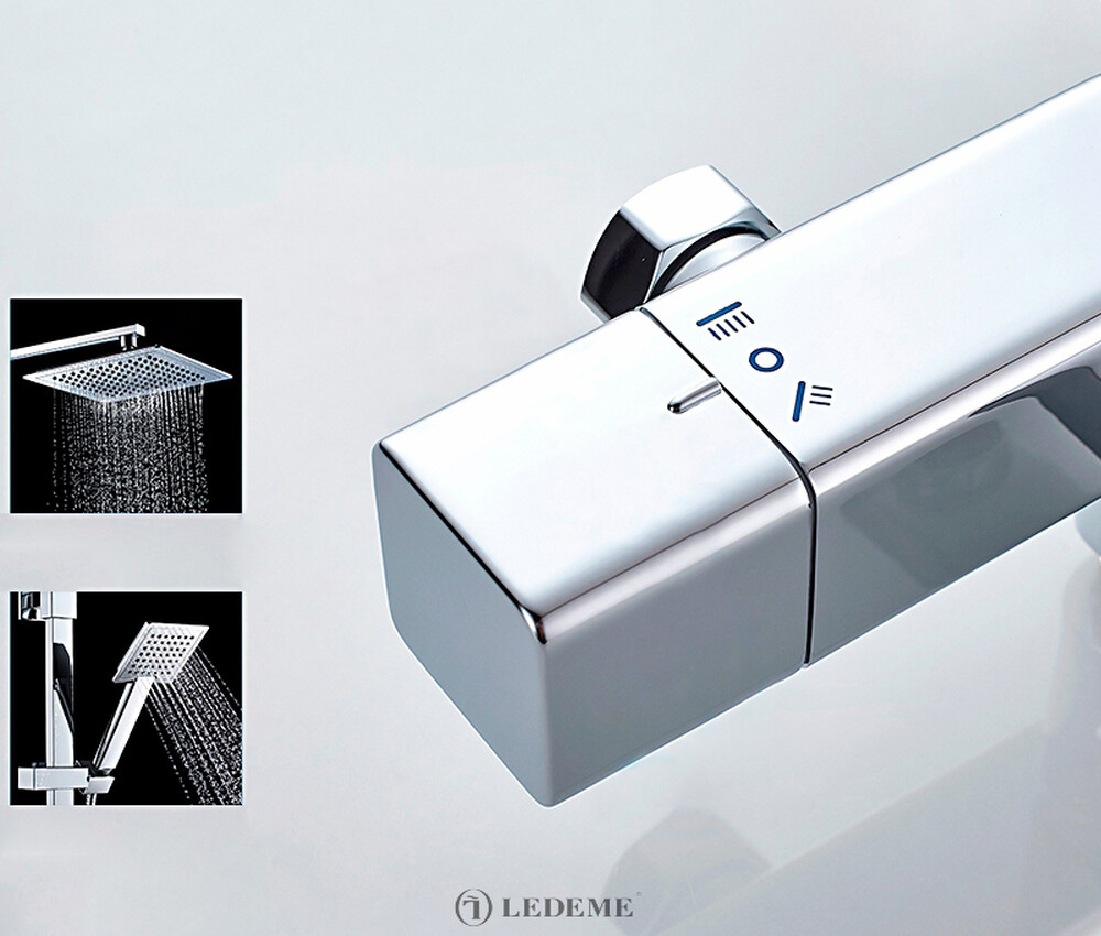 2424 Душевая система LEDEME с термостатическим смесителем и троп душем