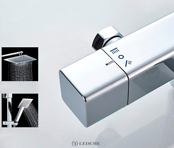 2424 Душевая система LEDEME с термостатическим смесителем и троп душем