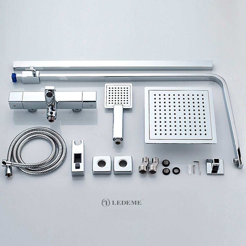 2424 Душевая система LEDEME с термостатическим смесителем и троп душем