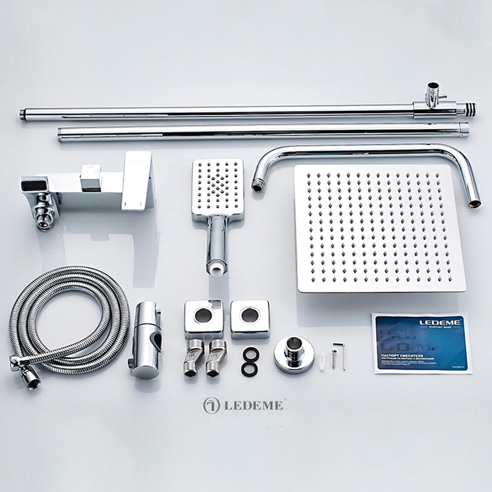 2478 Душевая система LEDEME со смесителем и тропическим душем d-35