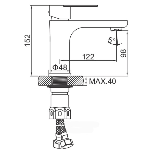71018 Смеситель Тюльпан LEDEME НЕРЖАВЕЙКА