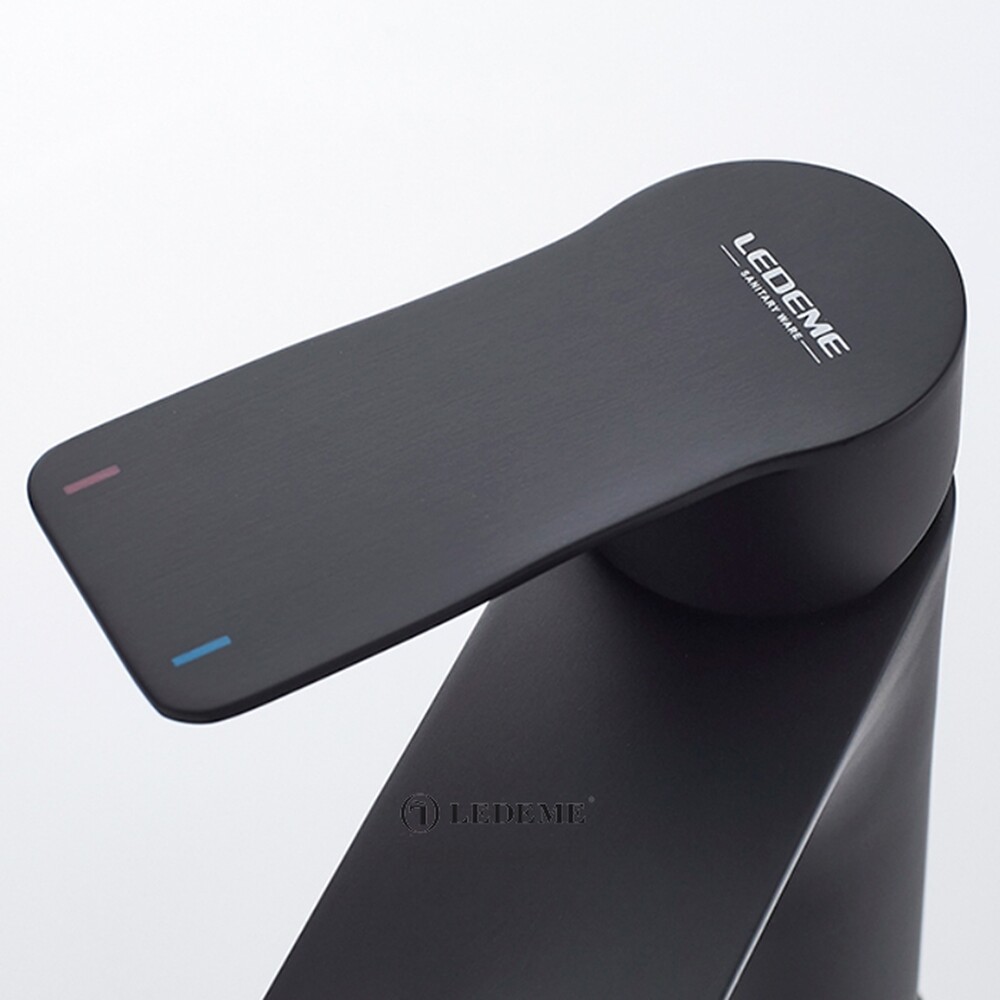 71018B Смеситель Тюльпан LEDEME НЕРЖАВЕЙКА (черный)