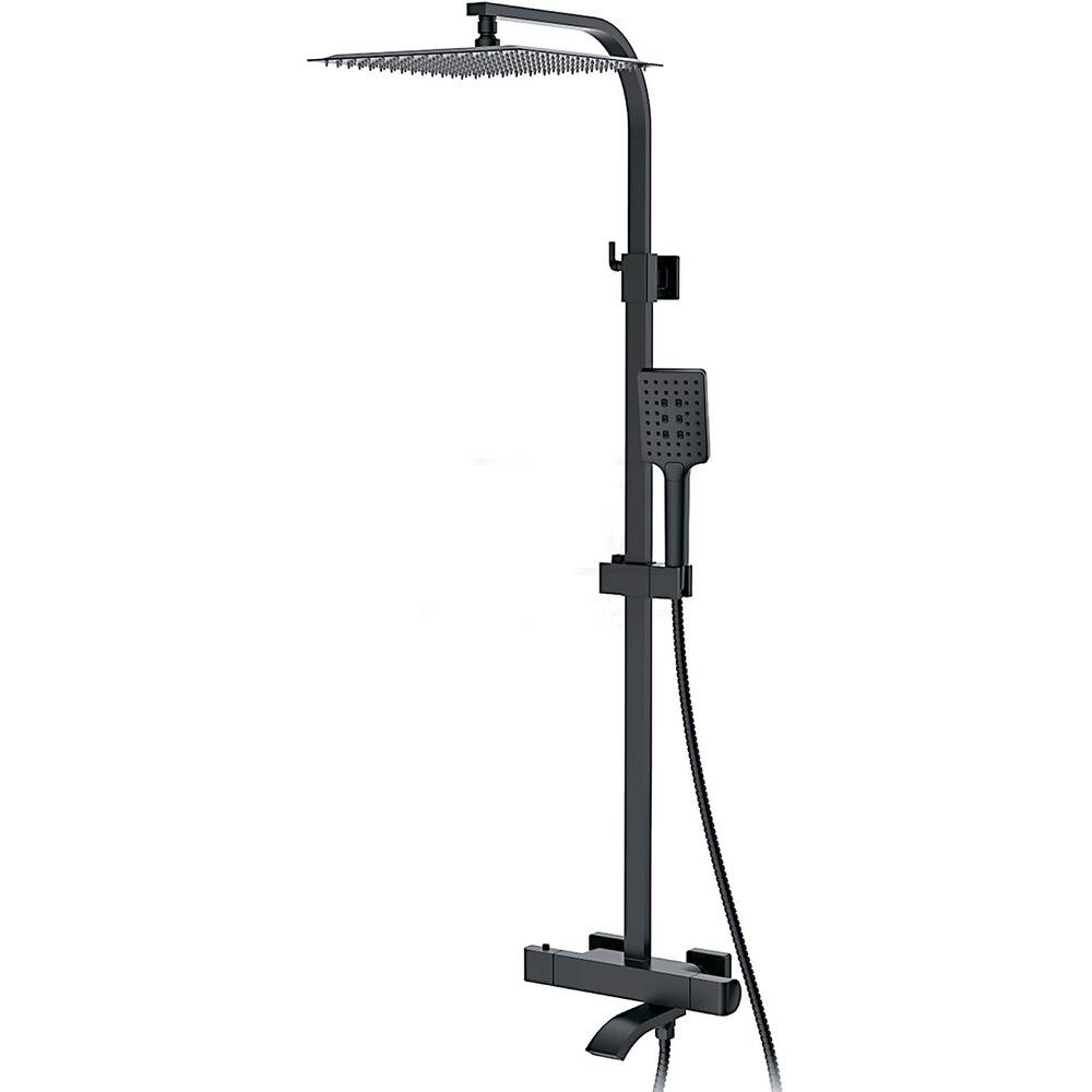 G2407-60 Душевая система GAPPO с верхним душем,термостатом и ручной лейкой (черный)