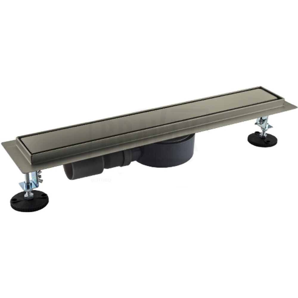 G84007-4 Трап-лоток GAPPO нерж 70*400мм (горизонтальный выпуск,ф40) (сатин)  сухой затвор и гидрозатвор, решетка под плитку