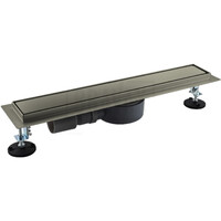 G84007-4 Трап-лоток GAPPO нерж 70*400мм (горизонтальный выпуск,ф40) (сатин)  сухой затвор и гидрозатвор, решетка под плитку