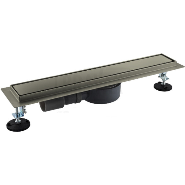 G84007-4 Трап-лоток GAPPO нерж 70*400мм (горизонтальный выпуск,ф40) (сатин)  сухой затвор и гидрозатвор, решетка под плитку