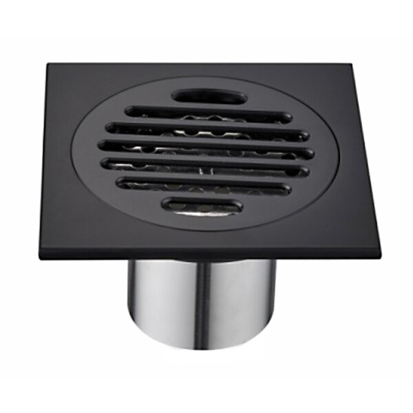 K81510B-10 Трап 50 вертикальный GERHANS латунь 100*100 (черный)  сухой затвор