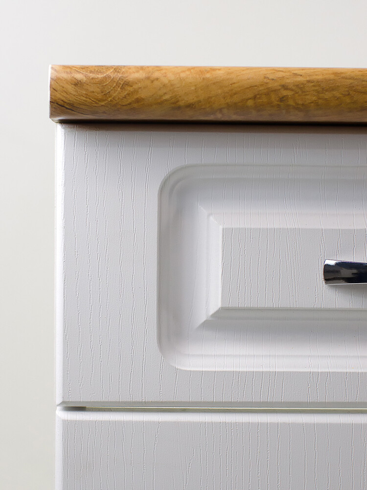 Рабочий стол 40 Ясень Белый (1 дверь + 1 ящик) фасад МДФ столешница цвет (Дуб Вотан) SANTREK HOME