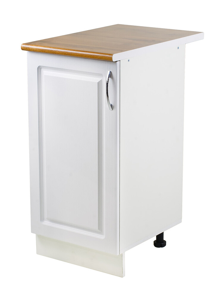 Рабочий стол 40 Ясень Белый (1 дверь) фасад МДФ столешница цвет (Дуб Вотан) SANTREK HOME