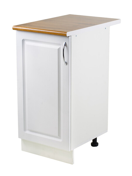 Рабочий стол 40 Ясень Белый (1 дверь) фасад МДФ столешница цвет (Дуб Вотан) SANTREK HOME