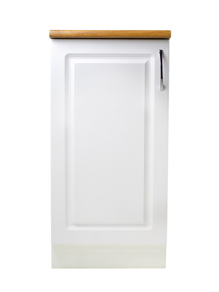 Рабочий стол 40 Ясень Белый (1 дверь) фасад МДФ столешница цвет (Дуб Вотан) SANTREK HOME