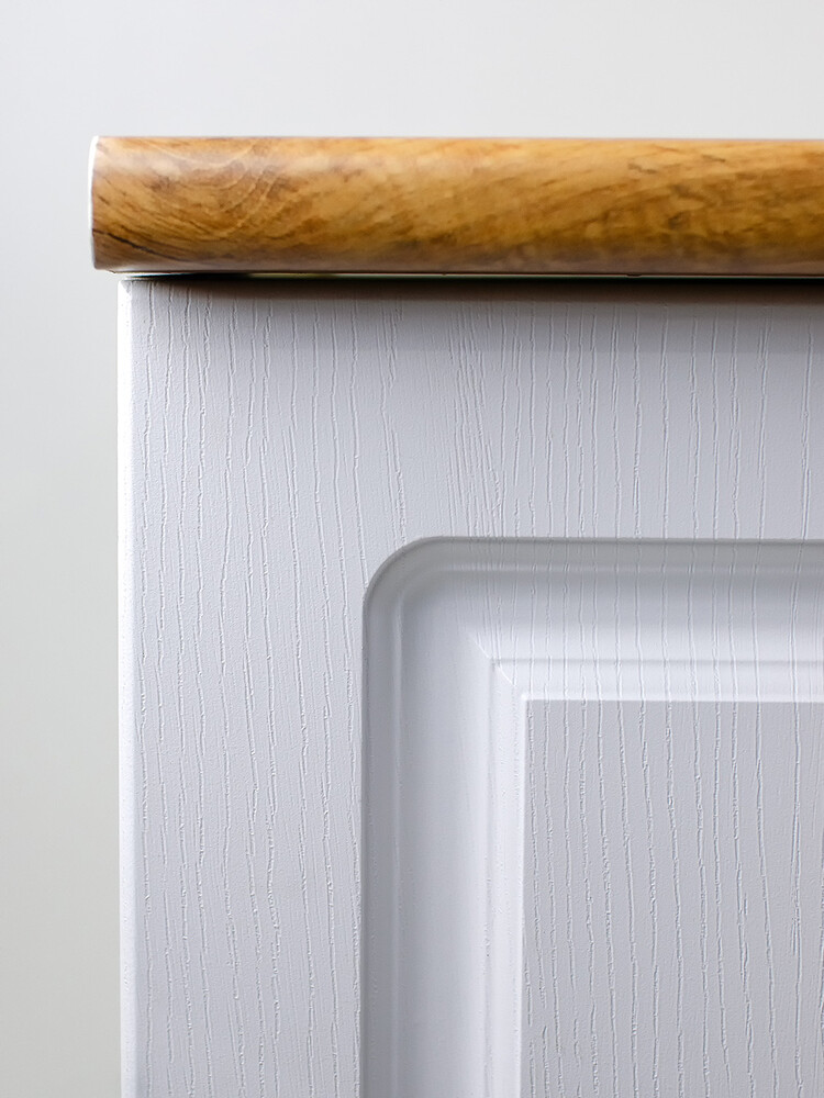 Рабочий стол 40 Ясень Белый (1 дверь) фасад МДФ столешница цвет (Дуб Вотан) SANTREK HOME