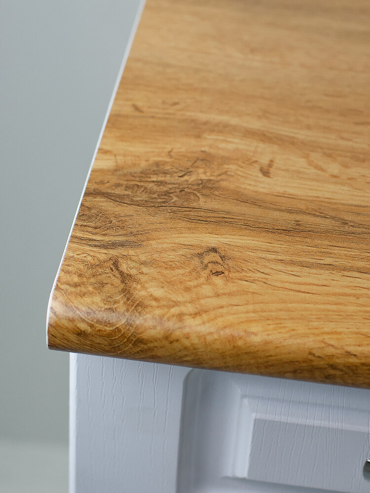 Рабочий стол 40 Ясень Белый (4 ящика) фасад МДФ столешница цвет (Дуб Вотан) SANTREK HOME