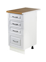 Рабочий стол 40 Ясень Белый (4 ящика) фасад МДФ столешница цвет (Дуб Вотан) SANTREK HOME