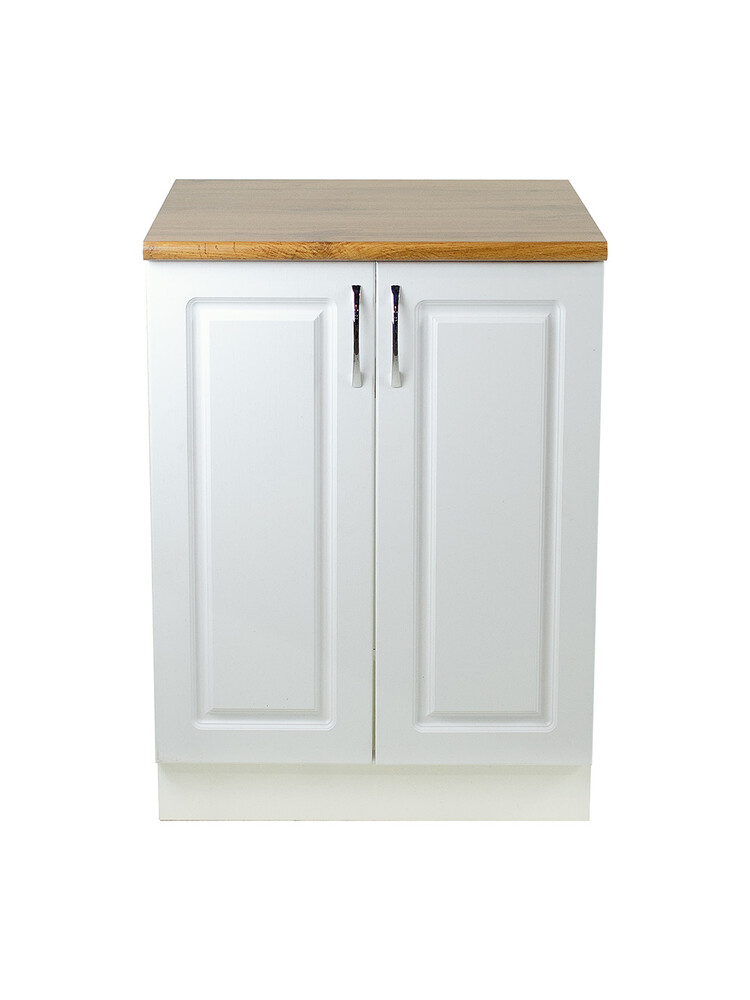 Рабочий стол 80 Ясень Белый (2 двери) фасад МДФ столешница цвет (Дуб Вотан) SANTREK HOME