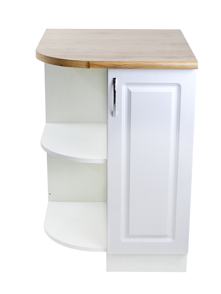 Стол торцевой 55 левый Ясень Белый фасад МДФ столешница цвет (Дуб Вотан) SANTREK HOME