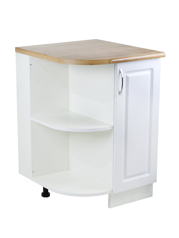 Стол торцевой 55 левый Ясень Белый фасад МДФ столешница цвет (Дуб Вотан) SANTREK HOME