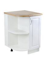 Стол торцевой 55 левый Ясень Белый фасад МДФ столешница цвет (Дуб Вотан) SANTREK HOME