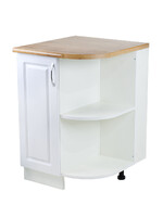 Стол торцевой 55 правый Ясень Белый фасад МДФ столешница цвет (Дуб Вотан) SANTREK HOME