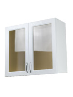 Шкаф для посуды 60 (со стеклом) Ясень Белый фасад МДФ SANTREK HOME