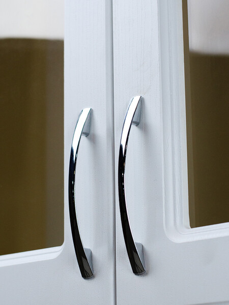 Шкаф для посуды 60 (со стеклом) Ясень Белый фасад МДФ SANTREK HOME