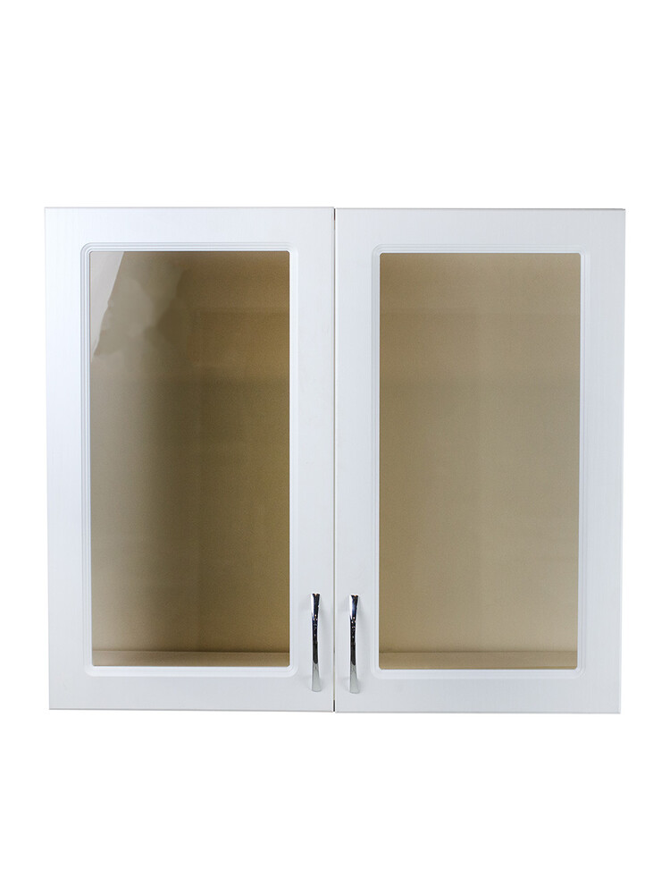 Шкаф для посуды 60 (со стеклом) Ясень Белый фасад МДФ SANTREK HOME